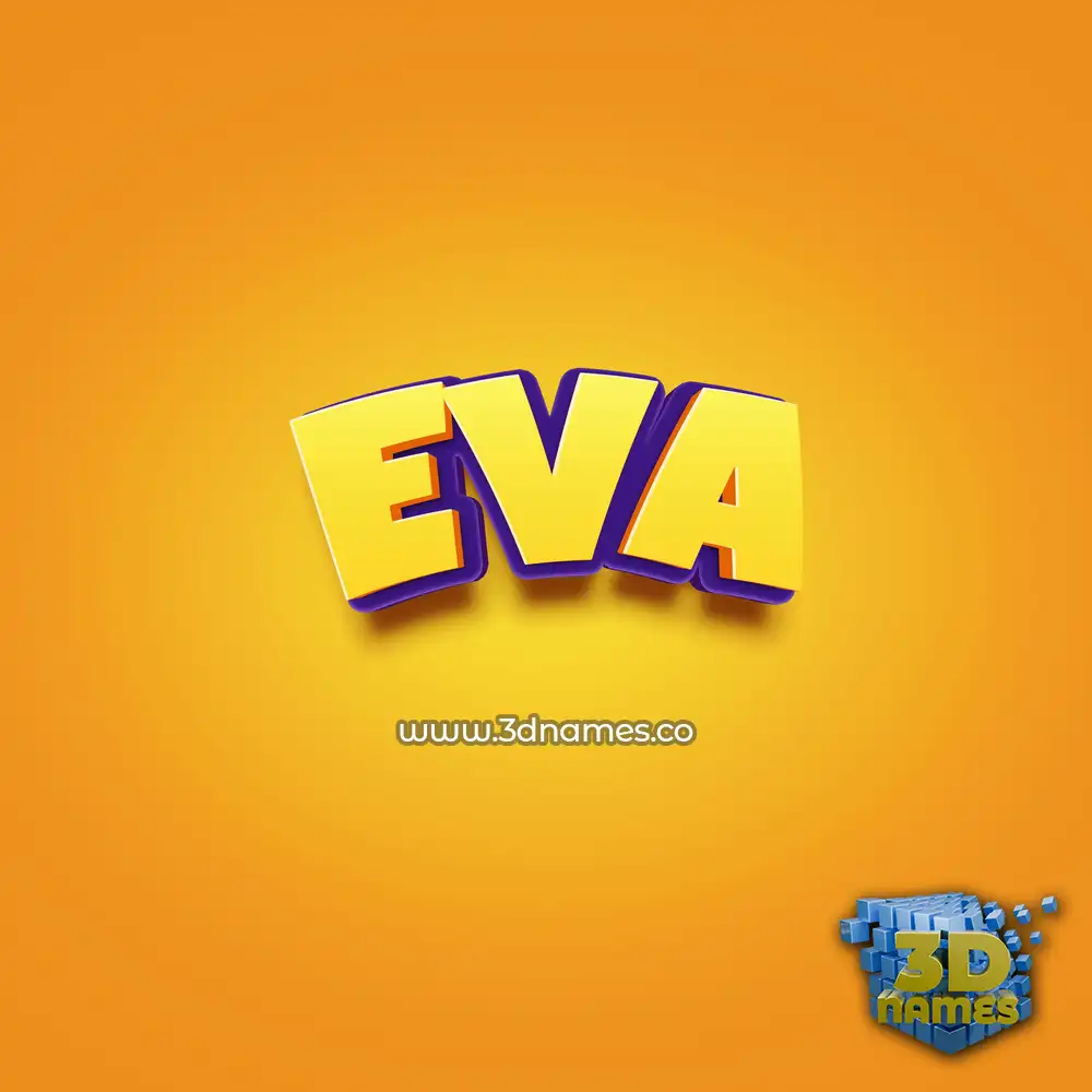 eva in Orange Toon style - 3D name wallpaper