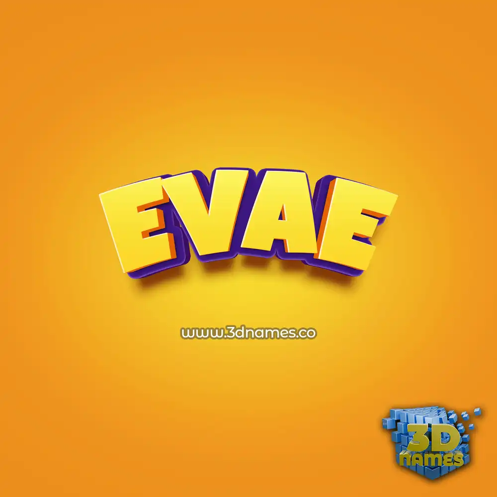 evae in Orange Toon style - 3D name wallpaper