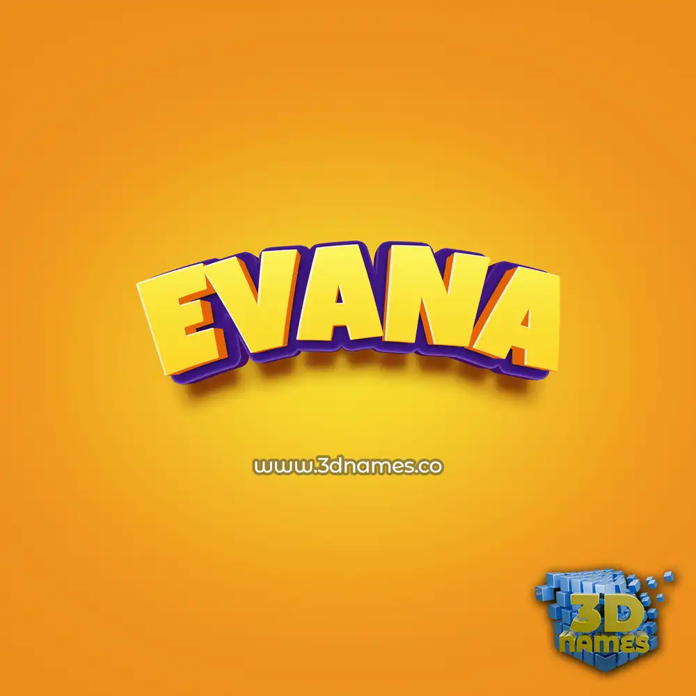 evana in Orange Toon style - 3D name wallpaper