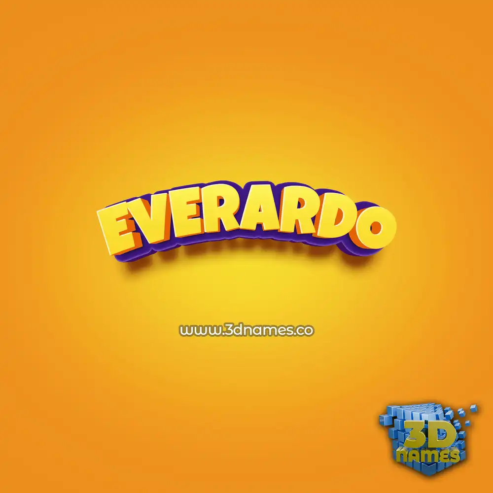 everardo in Orange Toon style - 3D name wallpaper