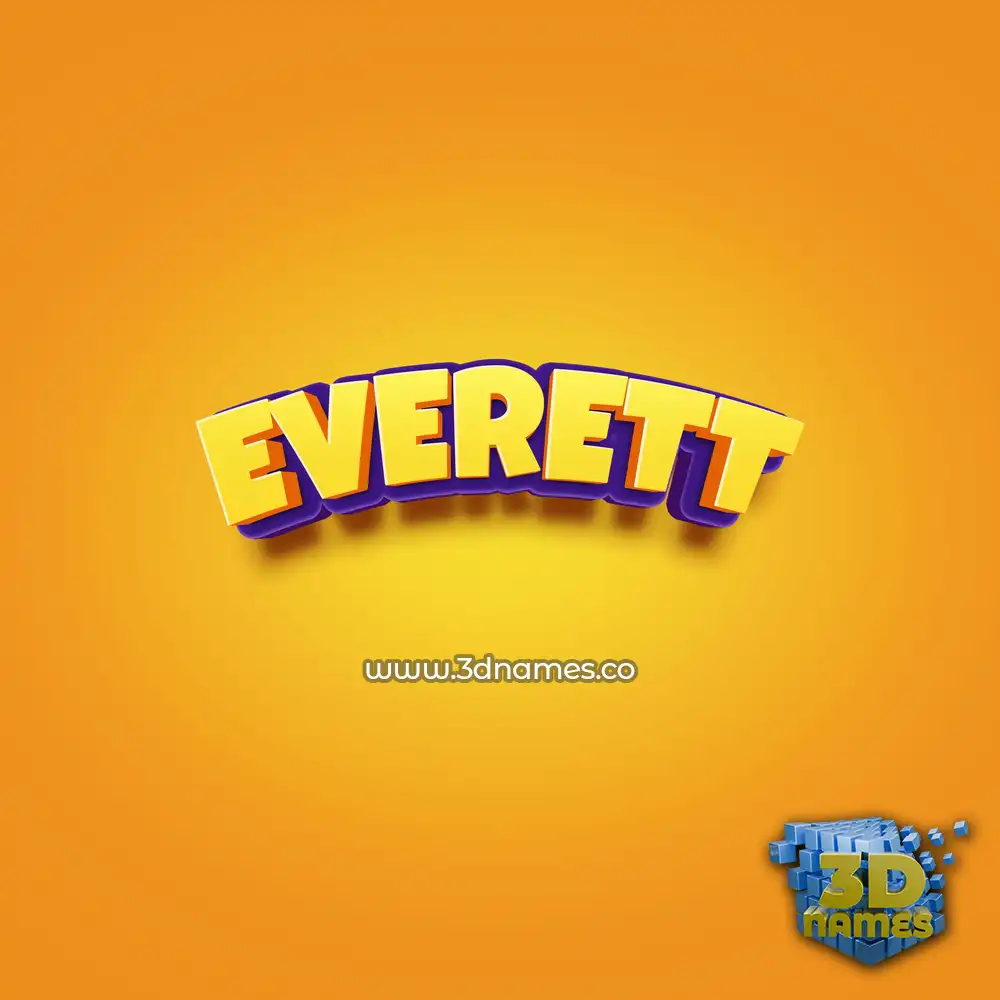 everett in Orange Toon style - 3D name wallpaper
