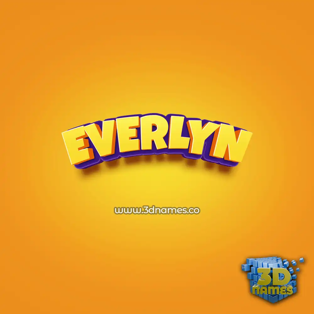 everlyn in Orange Toon style - 3D name wallpaper