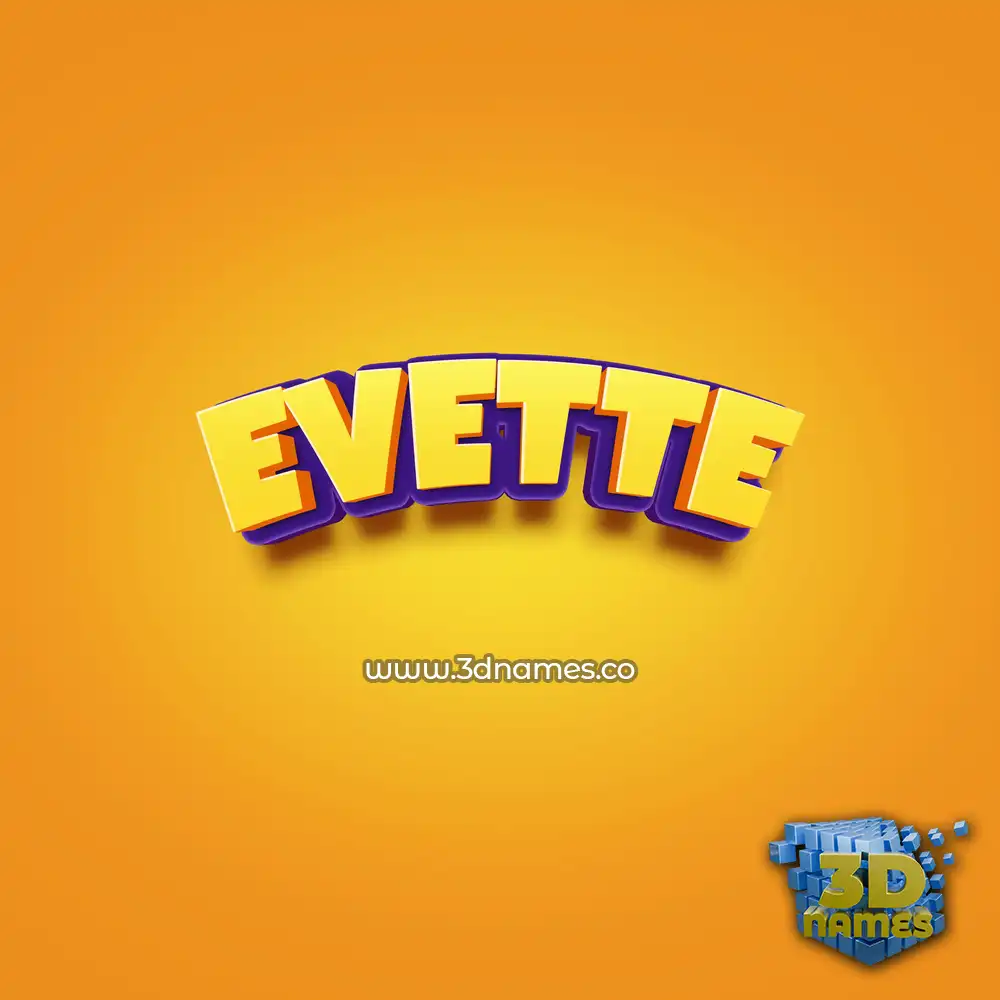 evette in Orange Toon style - 3D name wallpaper