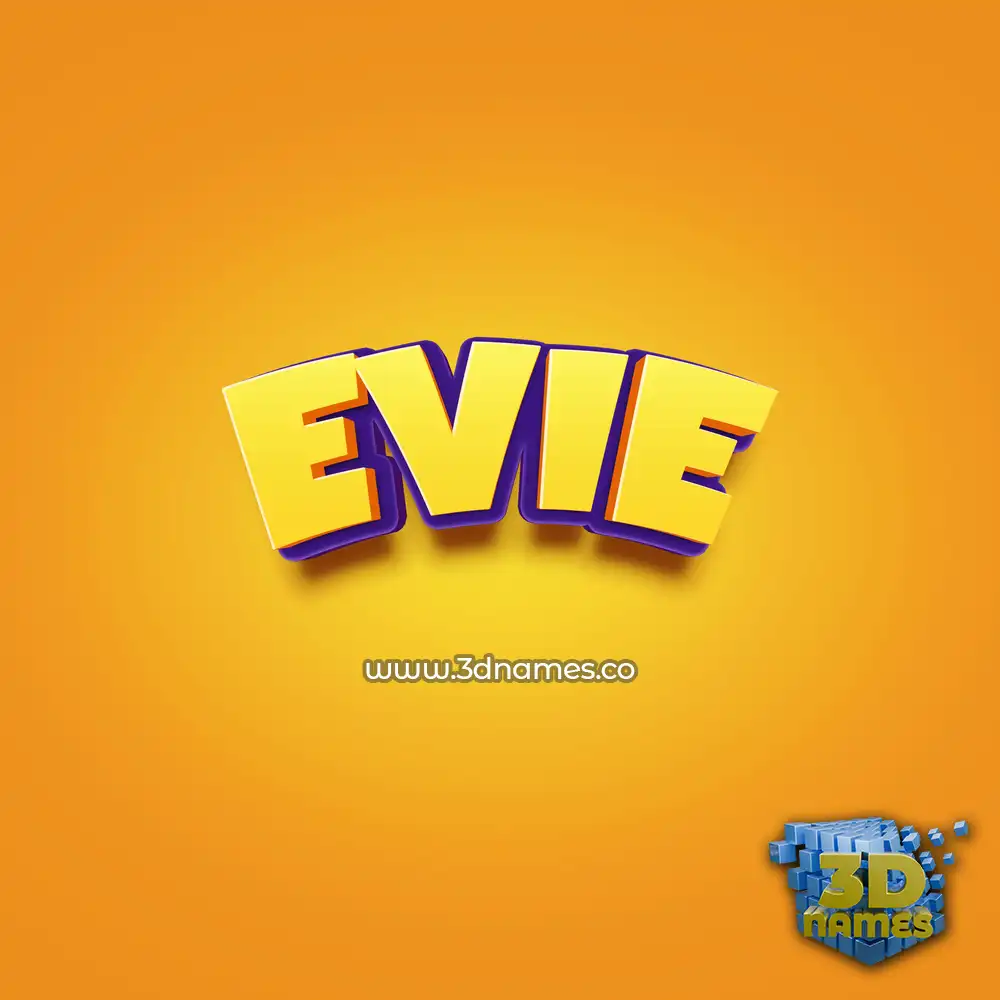 evie in Orange Toon style - 3D name wallpaper