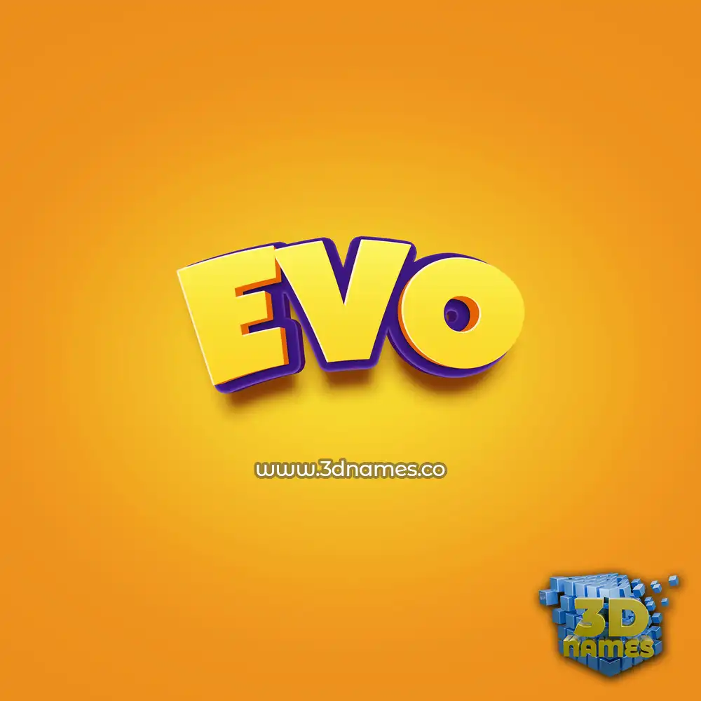 evo in Orange Toon style - 3D name wallpaper