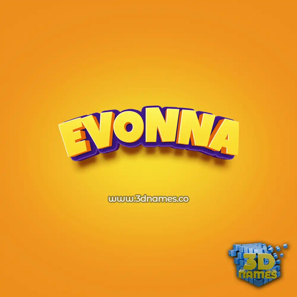 evonna in Orange Toon style - 3D name wallpaper