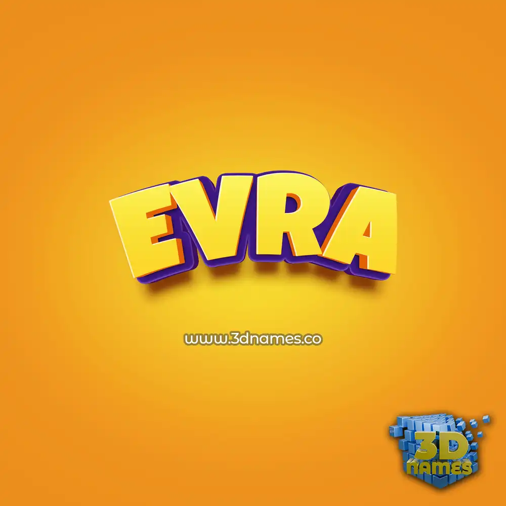 evra in Orange Toon style - 3D name wallpaper