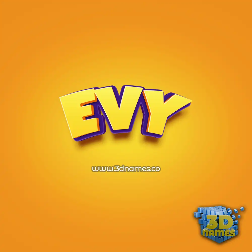 evy in Orange Toon style - 3D name wallpaper