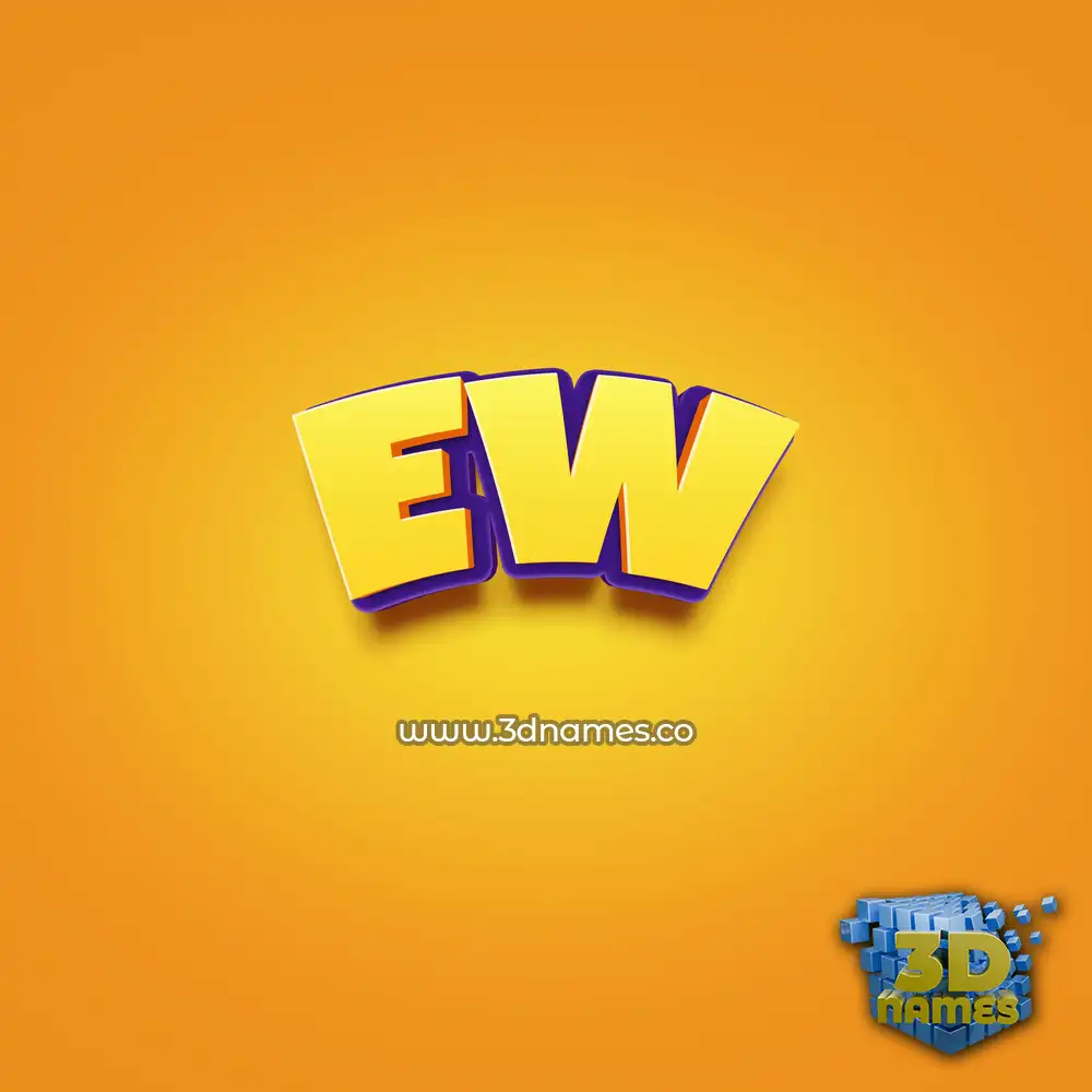 ew in Orange Toon style - 3D name wallpaper
