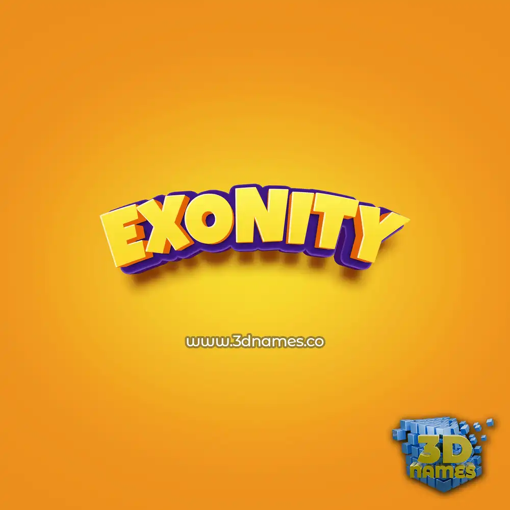 exonity in Orange Toon style - 3D name wallpaper