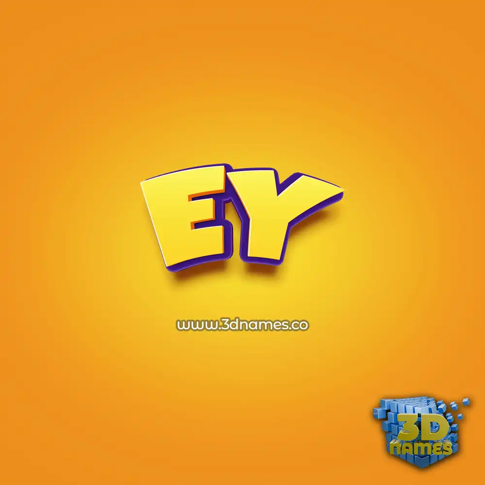 ey in Orange Toon style - 3D name wallpaper