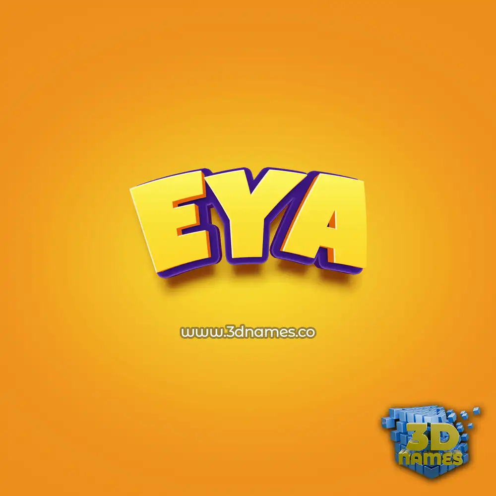 eya in Orange Toon style - 3D name wallpaper