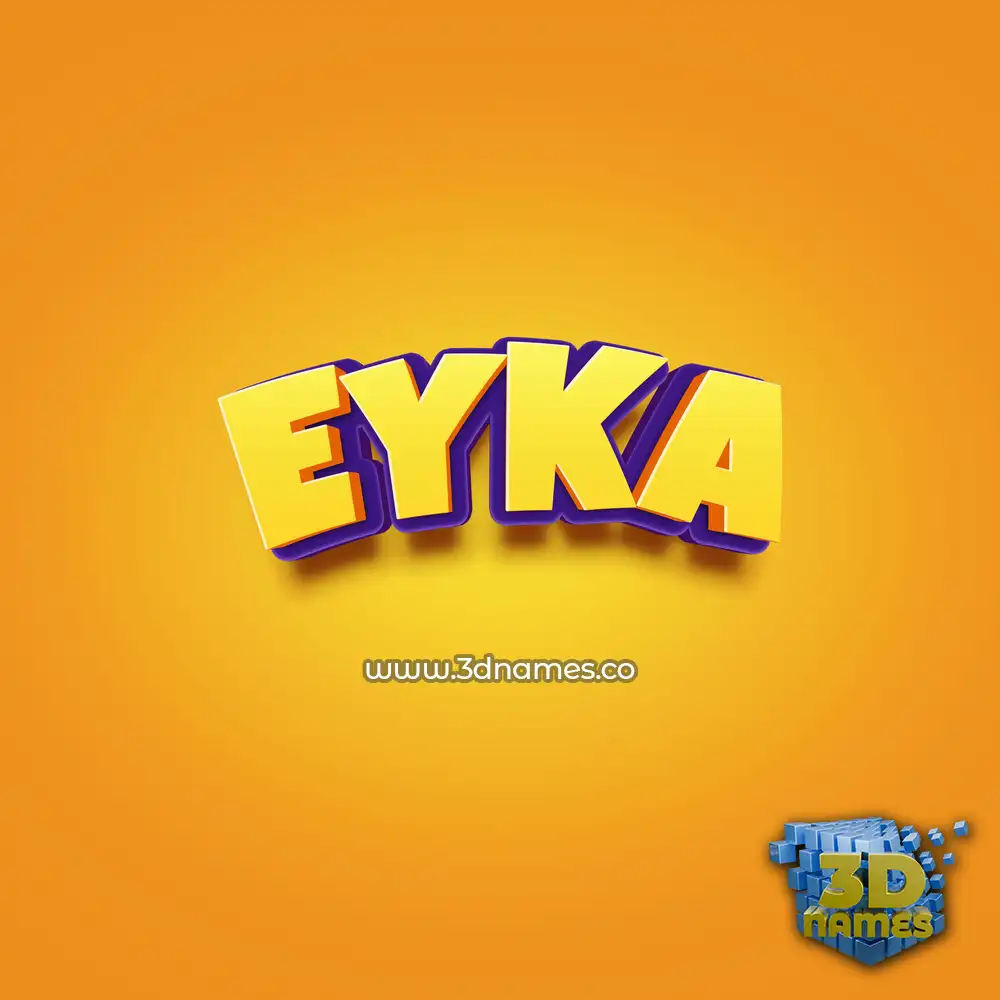 eyka in Orange Toon style - 3D name wallpaper