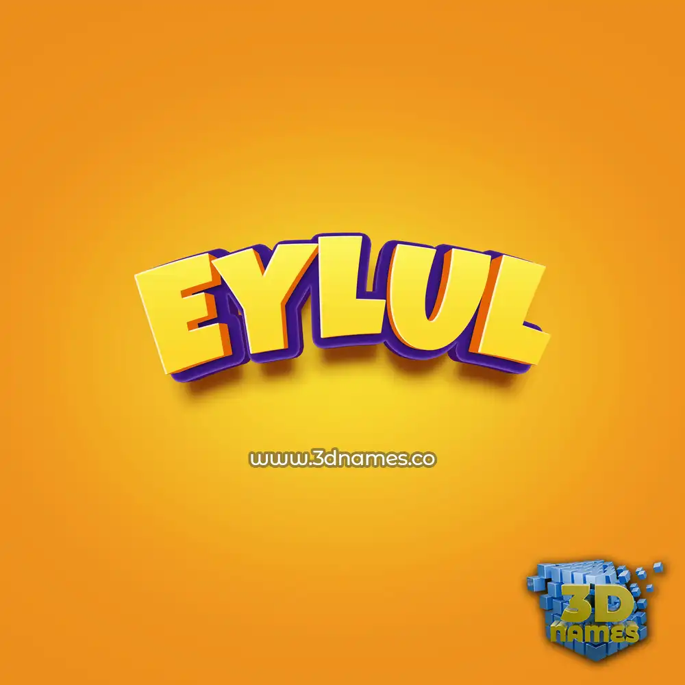 eylul in Orange Toon style - 3D name wallpaper