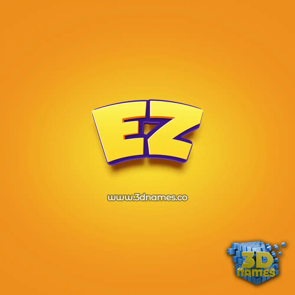 ez in Orange Toon style - 3D name wallpaper