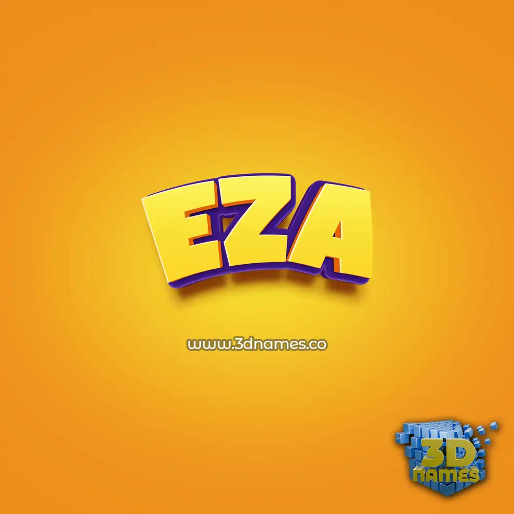 eza in Orange Toon style - 3D name wallpaper