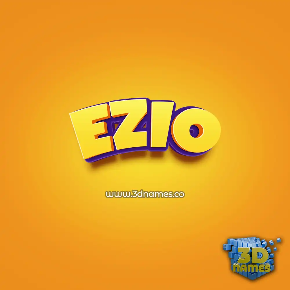 ezio in Orange Toon style - 3D name wallpaper