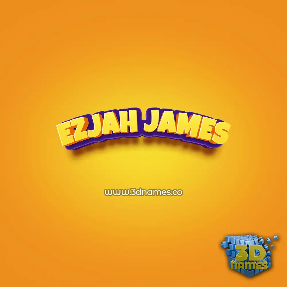 ezjah james in Orange Toon style - 3D name wallpaper