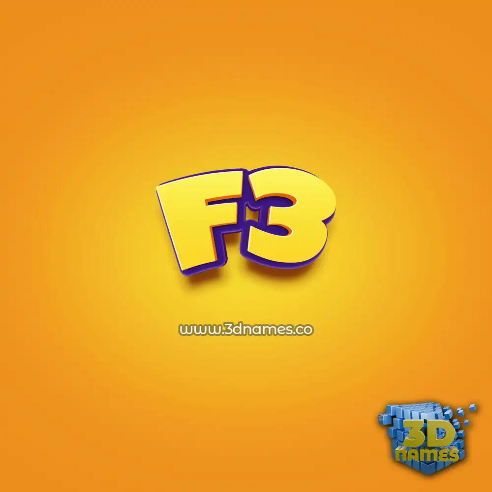 f3 in Orange Toon style - 3D name wallpaper