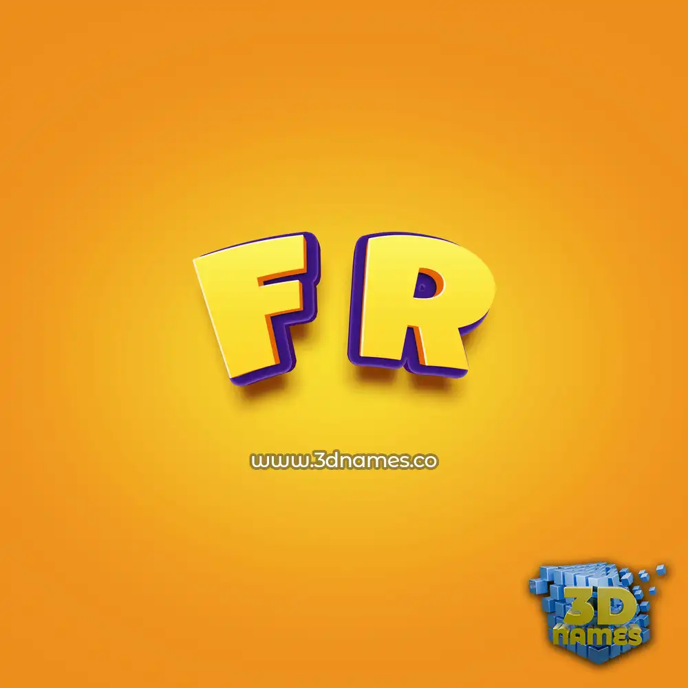 f r in Orange Toon style - 3D name wallpaper