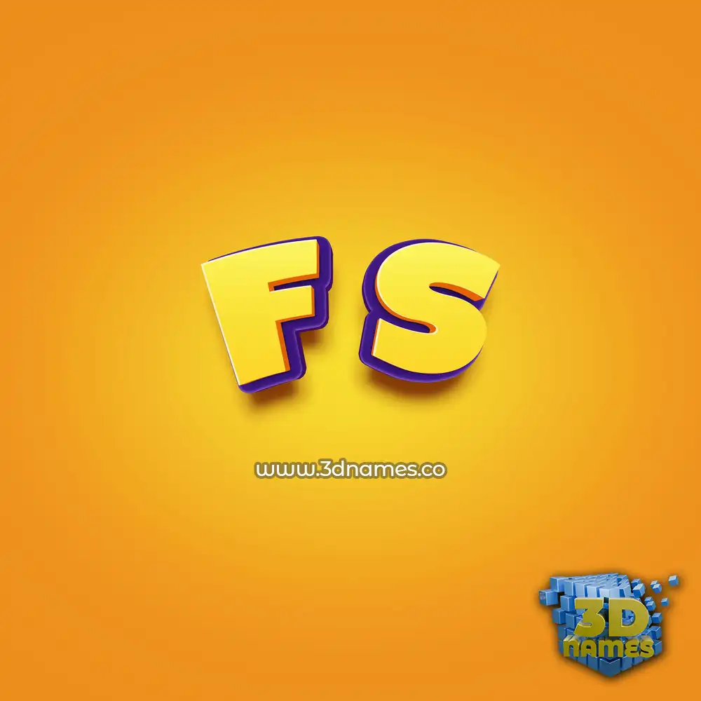 f s in Orange Toon style - 3D name wallpaper