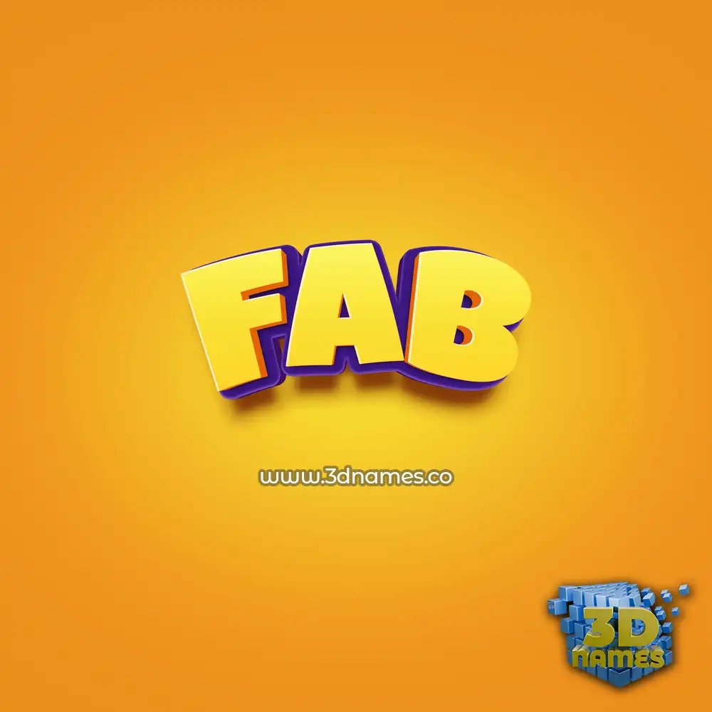 fab in Orange Toon style - 3D name wallpaper