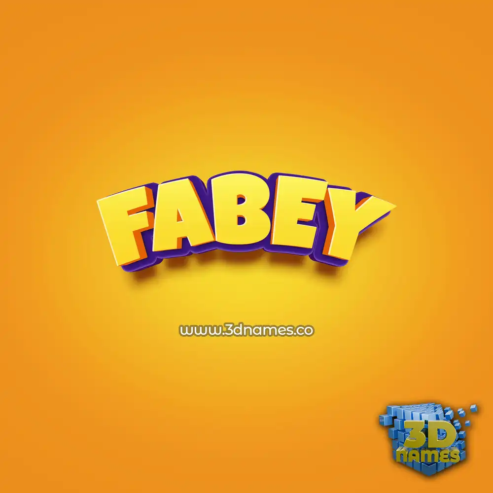 fabey in Orange Toon style - 3D name wallpaper