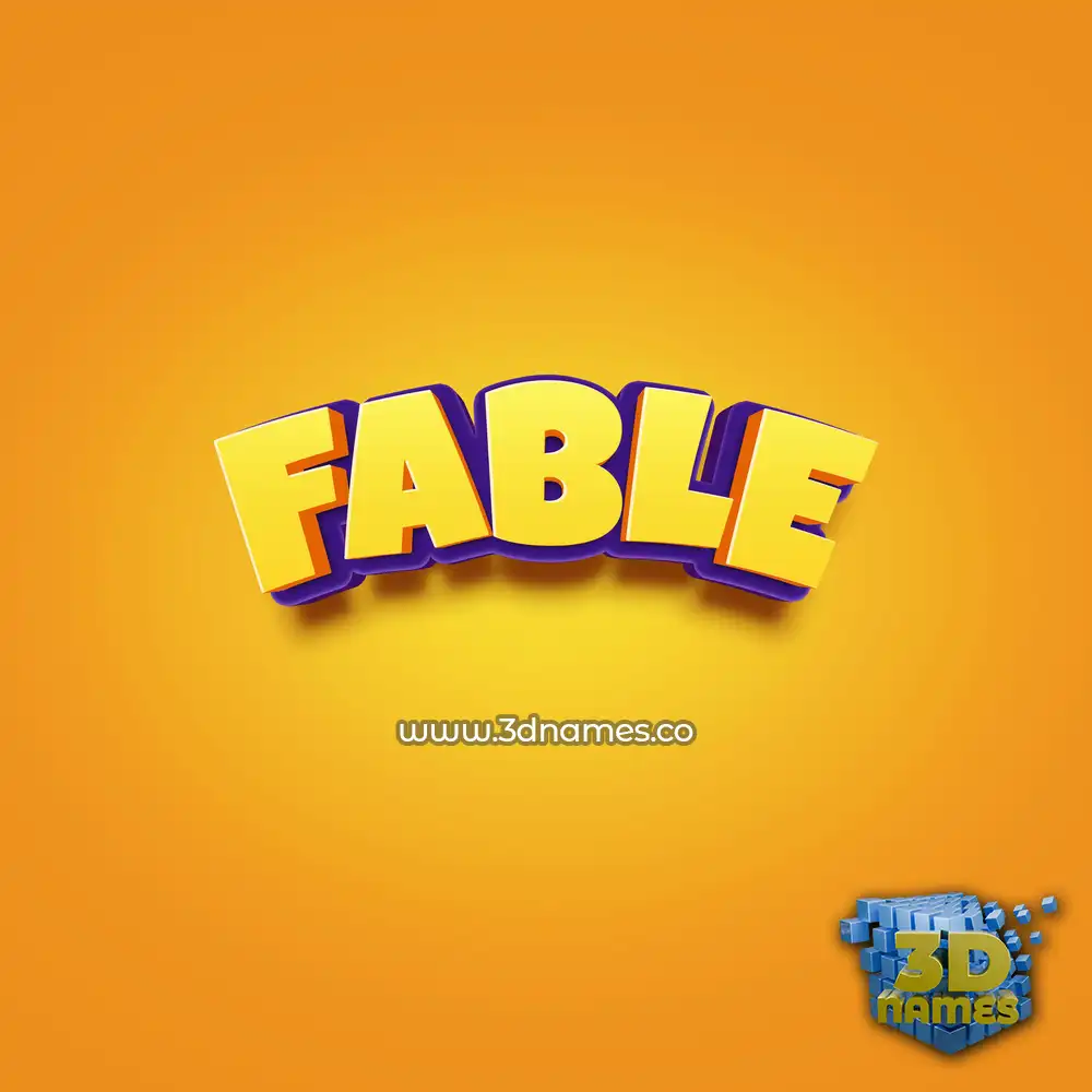 fable in Orange Toon style - 3D name wallpaper