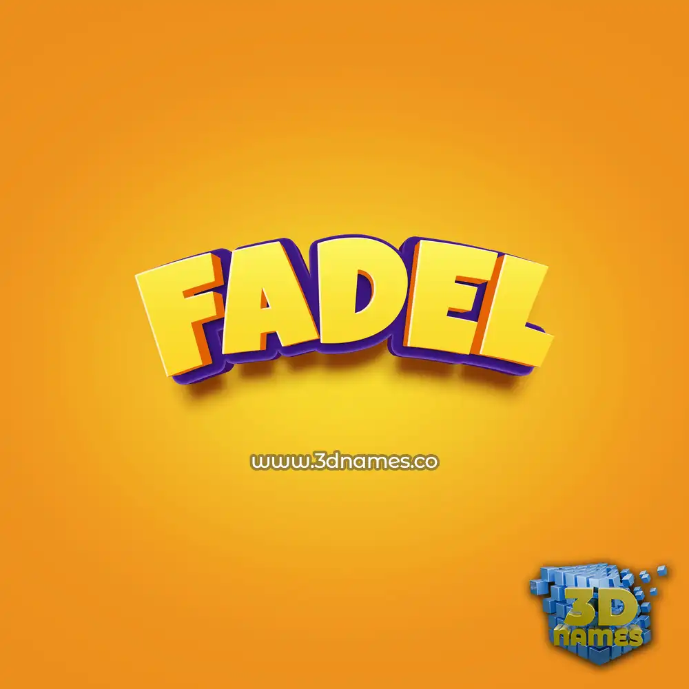 fadel in Orange Toon style - 3D name wallpaper