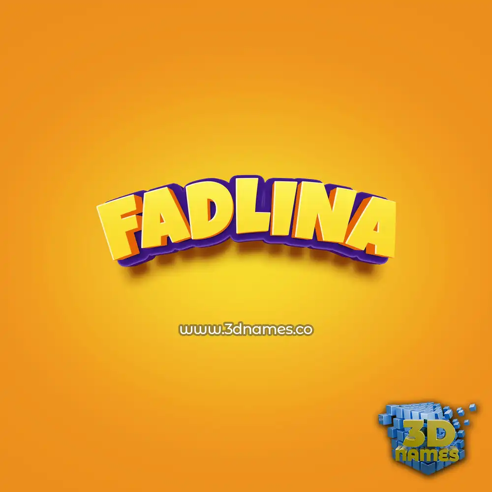 fadlina in Orange Toon style - 3D name wallpaper