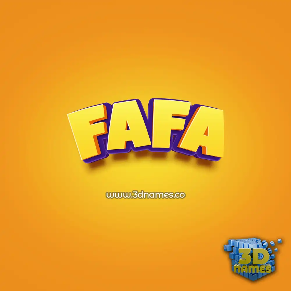 fafa in Orange Toon style - 3D name wallpaper