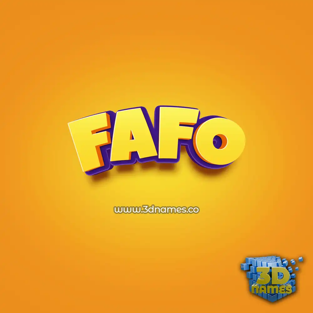 fafo in Orange Toon style - 3D name wallpaper