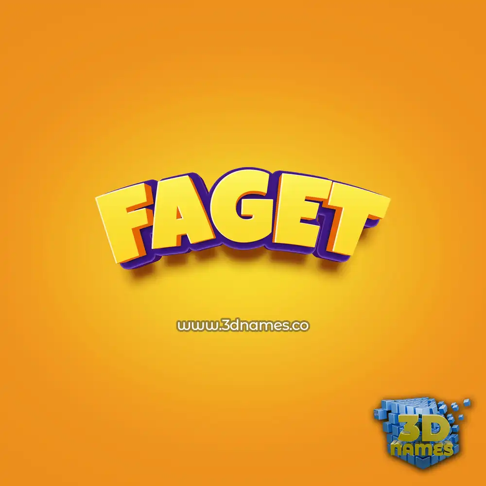 faget in Orange Toon style - 3D name wallpaper