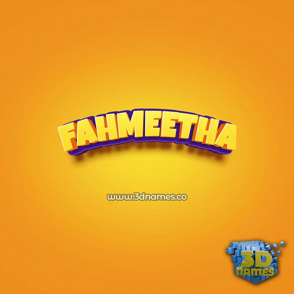 fahmeetha in Orange Toon style - 3D name wallpaper