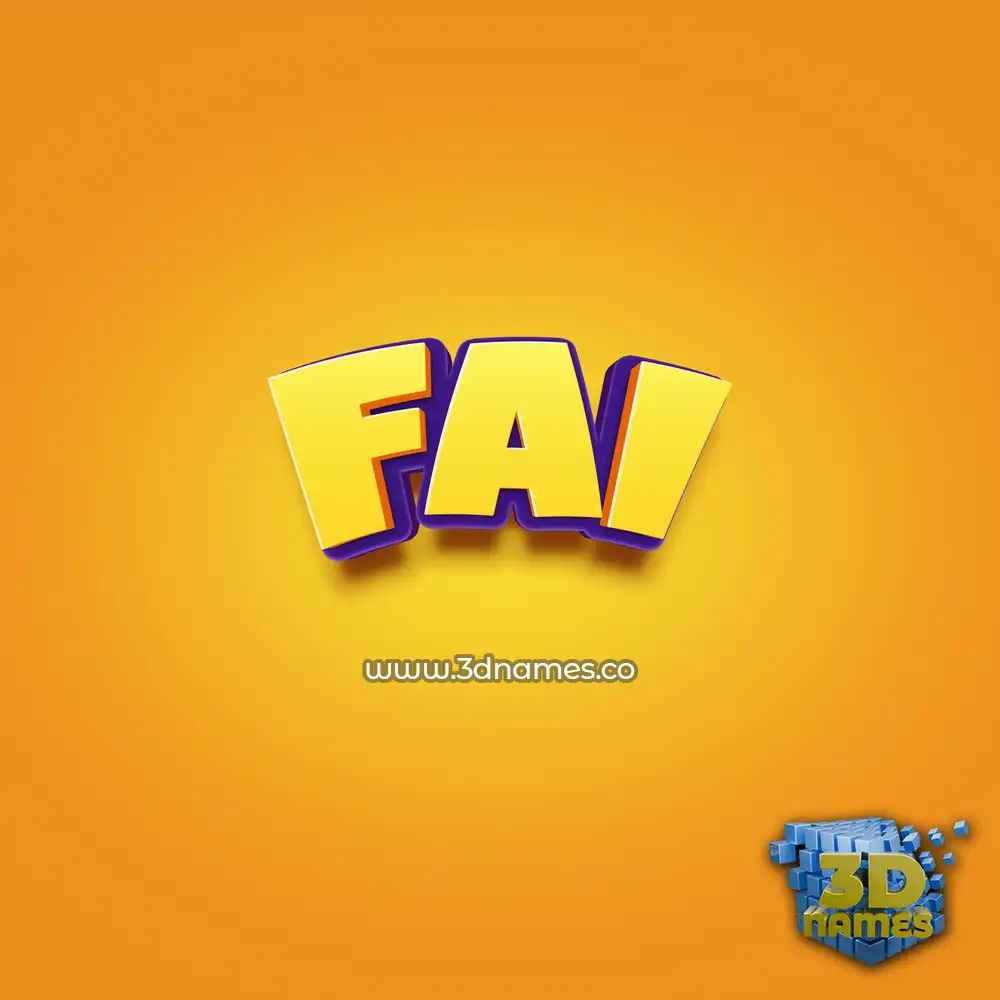 fai in Orange Toon style - 3D name wallpaper