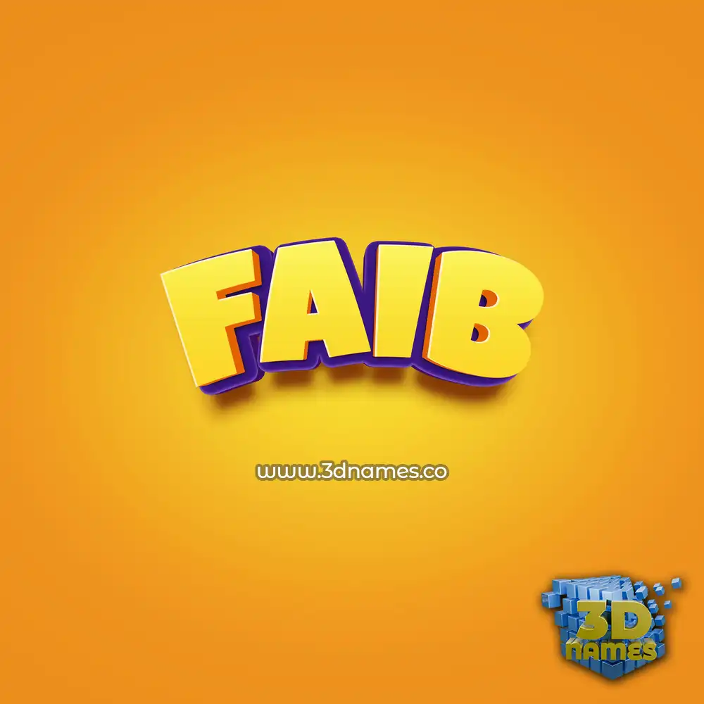 faib in Orange Toon style - 3D name wallpaper