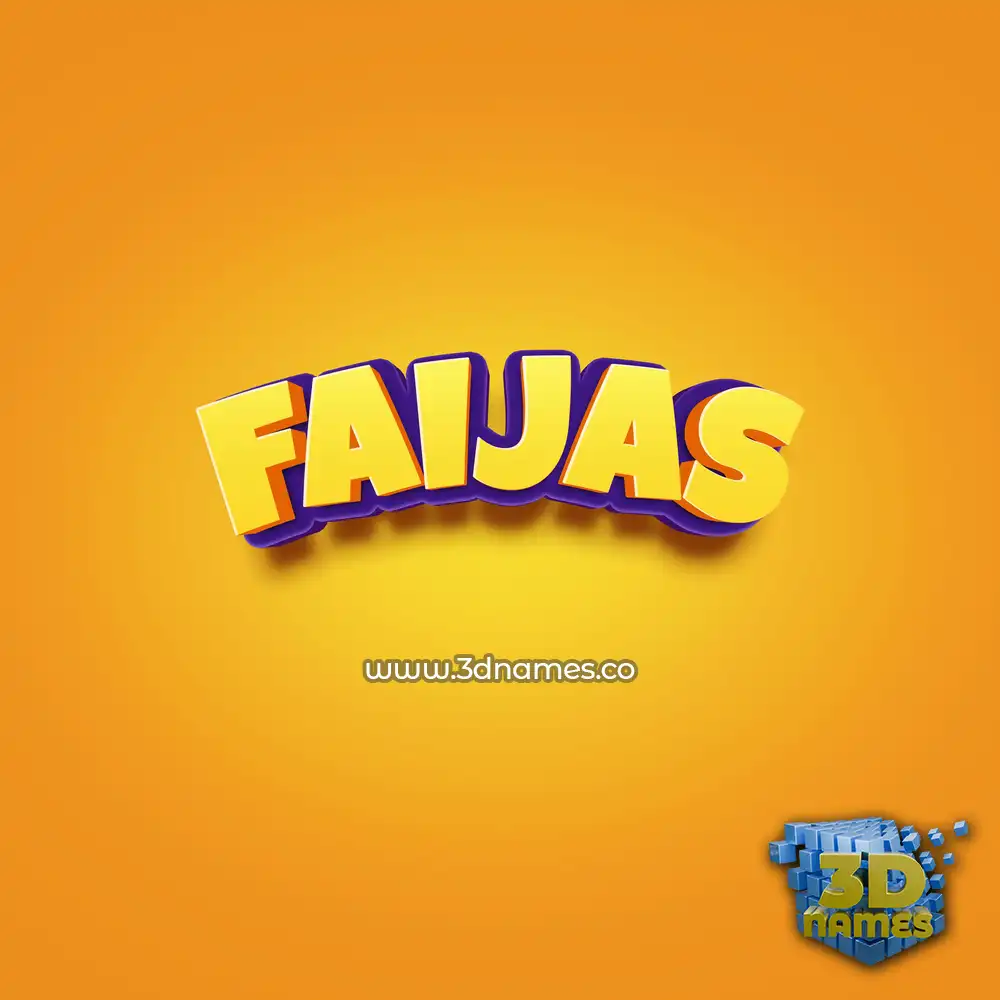 faijas in Orange Toon style - 3D name wallpaper