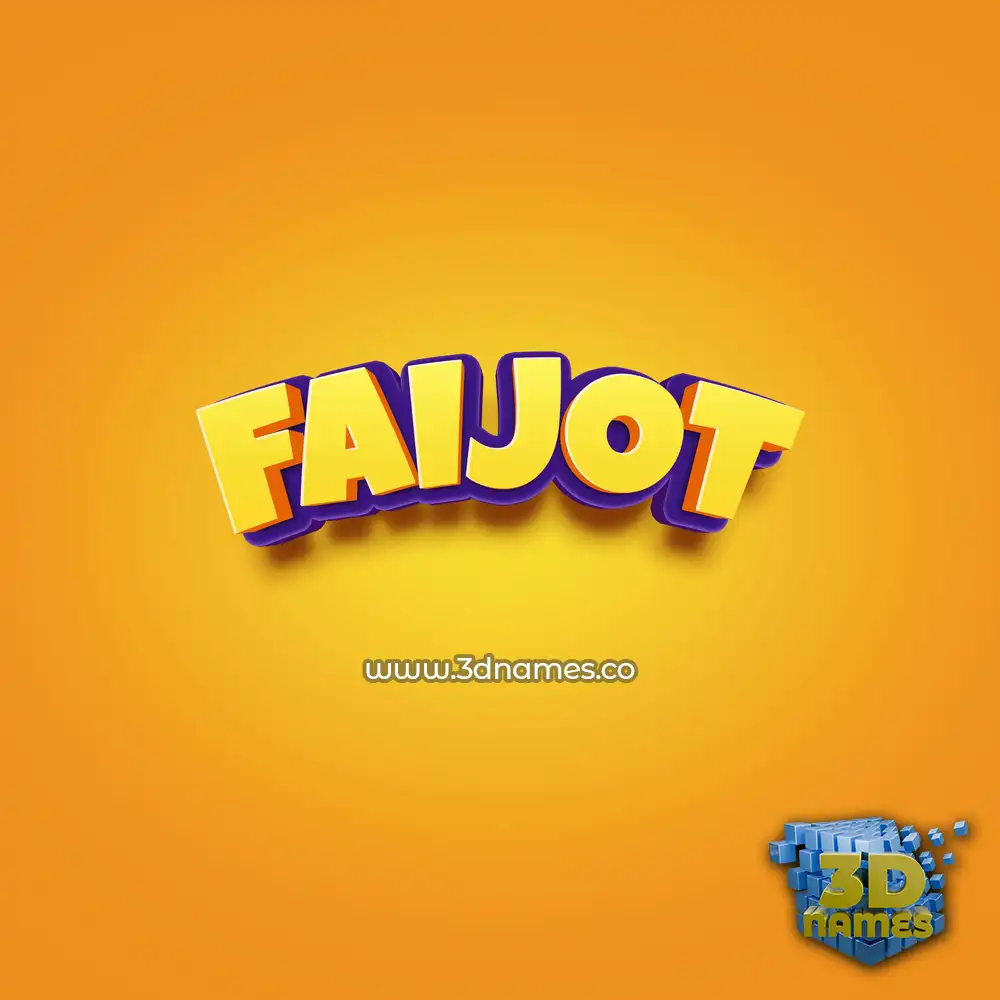 faijot in Orange Toon style - 3D name wallpaper