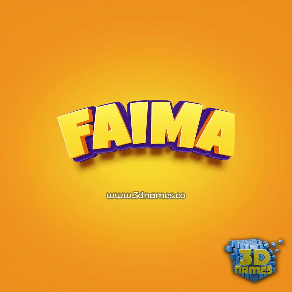 faima in Orange Toon style - 3D name wallpaper
