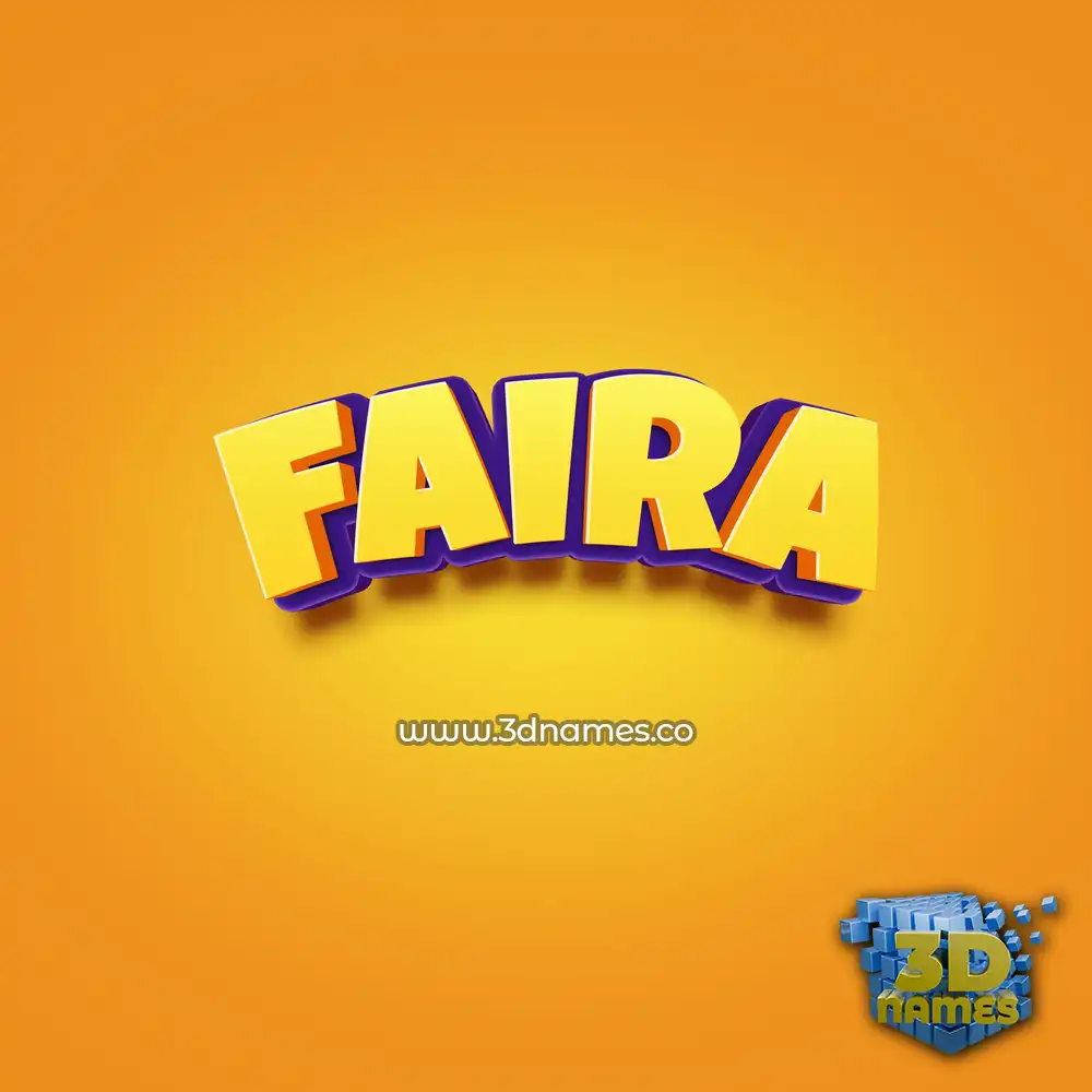 faira in Orange Toon style - 3D name wallpaper