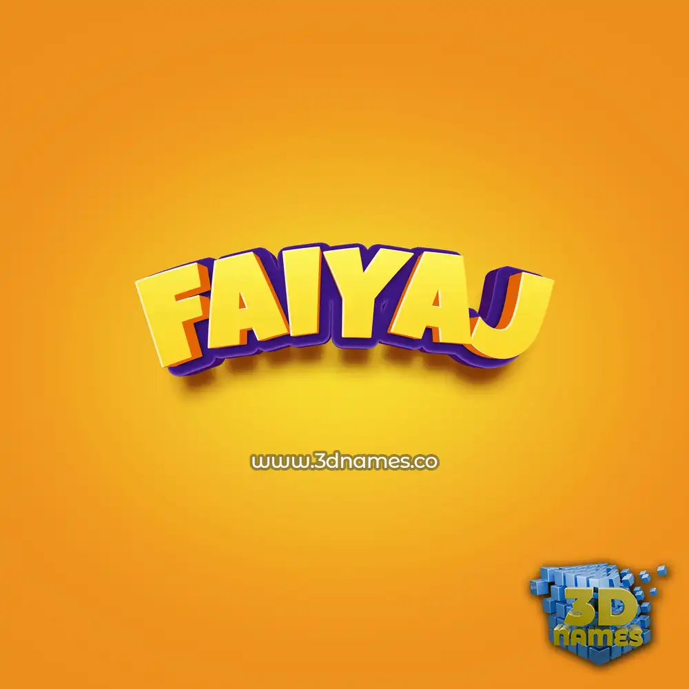 faiyaj in Orange Toon style - 3D name wallpaper