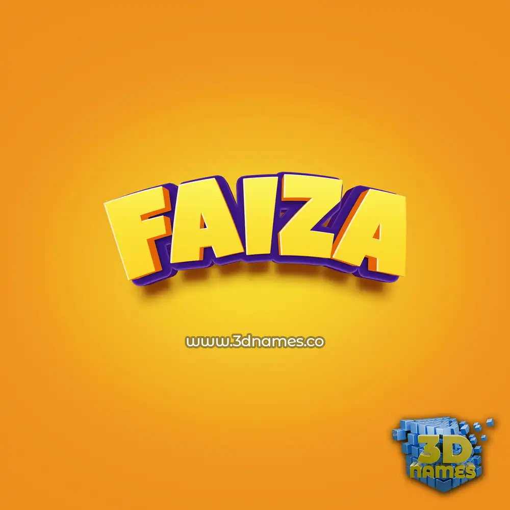 faiza in Orange Toon style - 3D name wallpaper