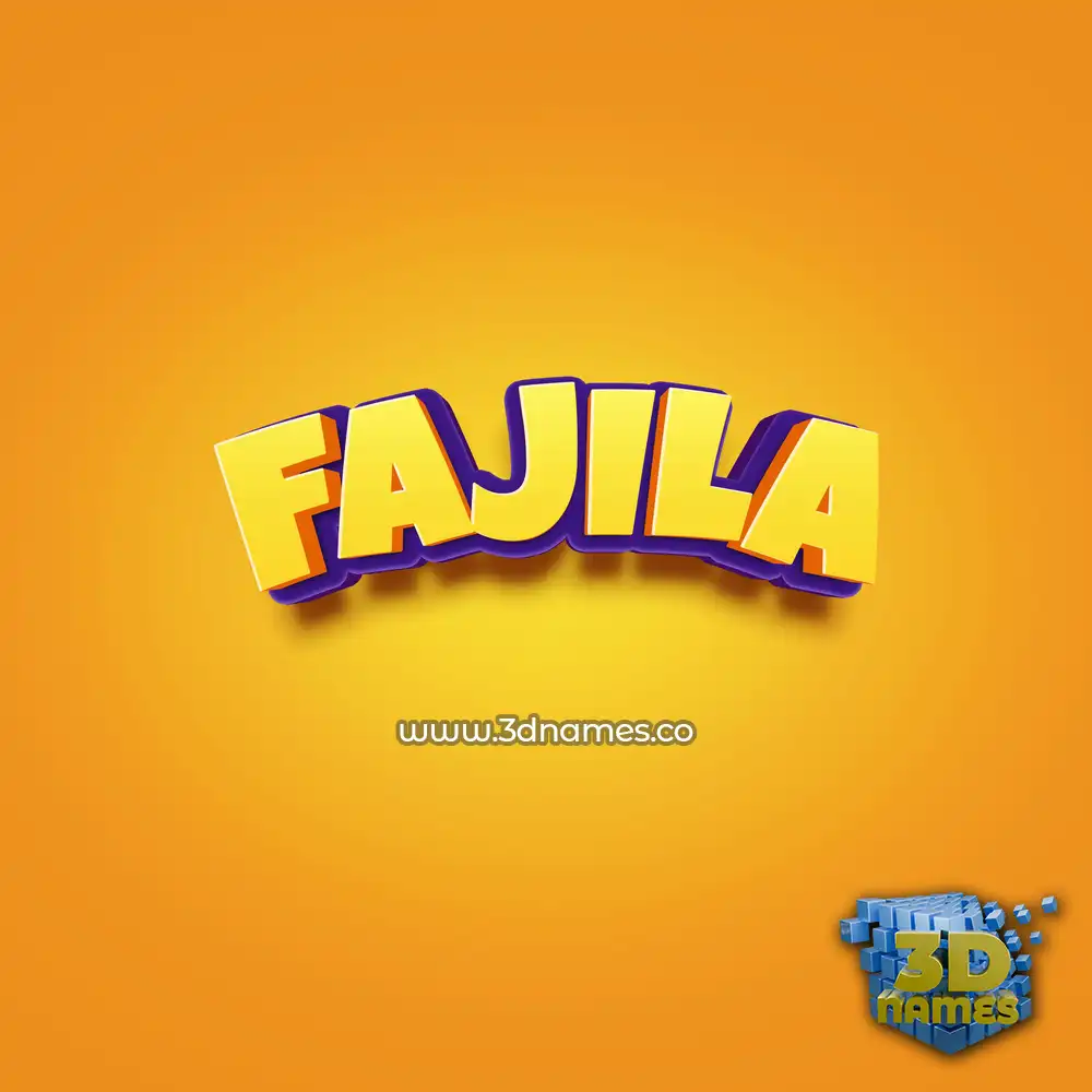 fajila in Orange Toon style - 3D name wallpaper