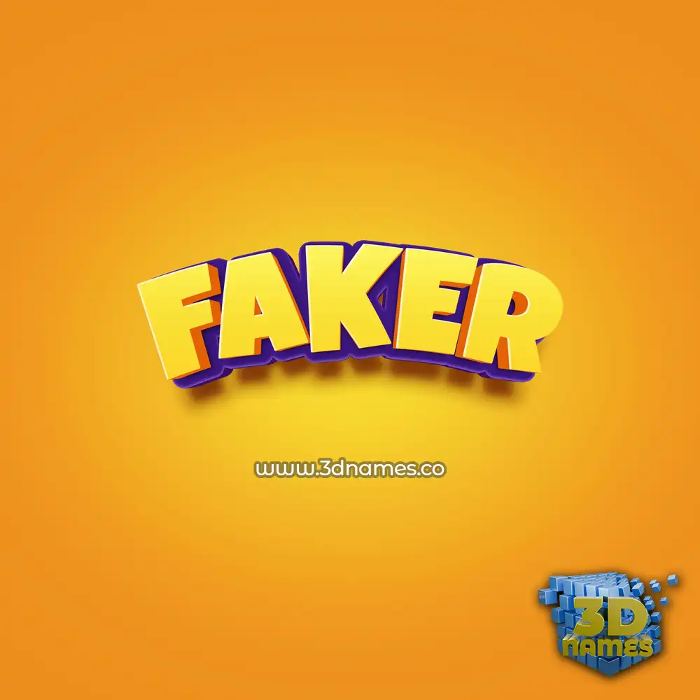 faker in Orange Toon style - 3D name wallpaper