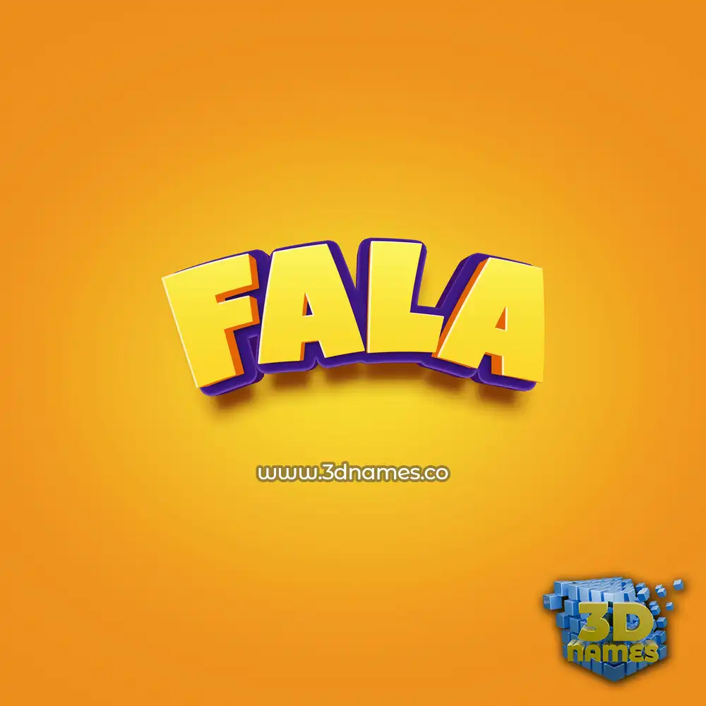 fala in Orange Toon style - 3D name wallpaper