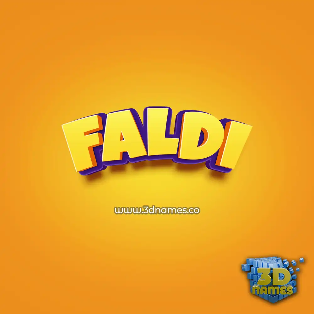 faldi in Orange Toon style - 3D name wallpaper