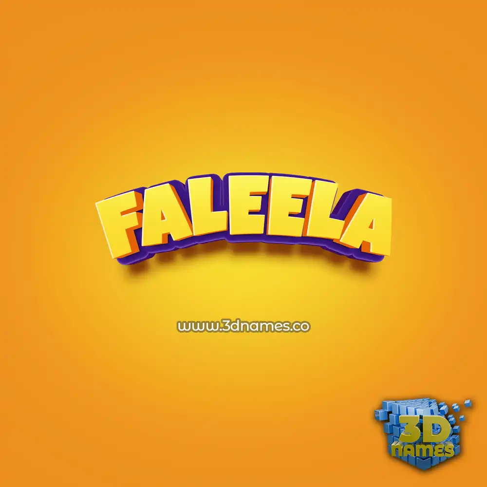 faleela in Orange Toon style - 3D name wallpaper