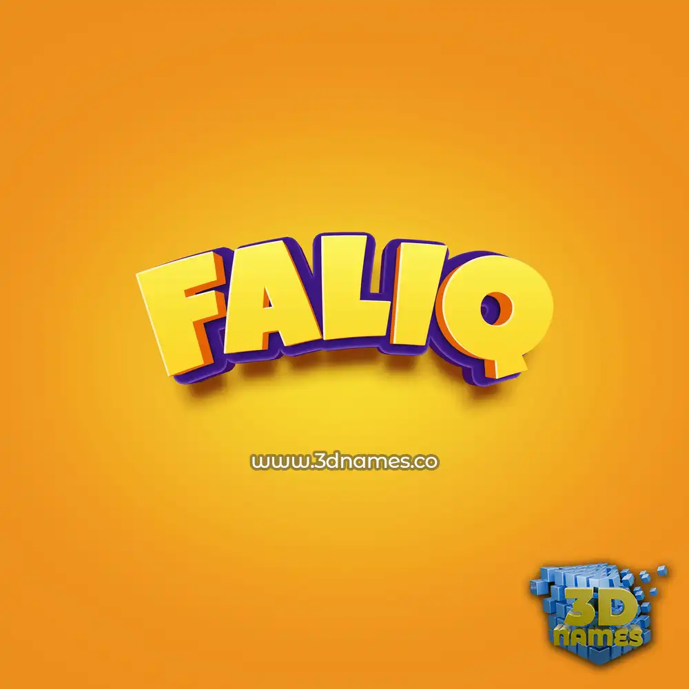 faliq in Orange Toon style - 3D name wallpaper