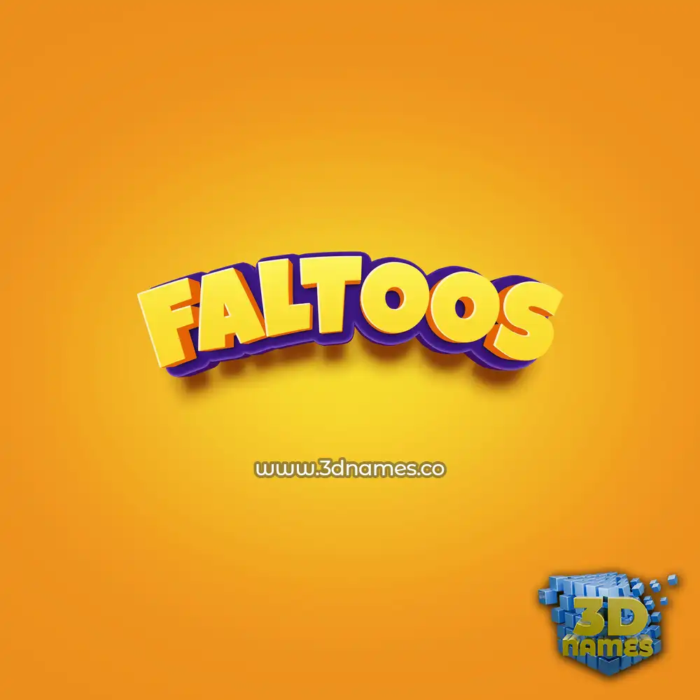 faltoos in Orange Toon style - 3D name wallpaper