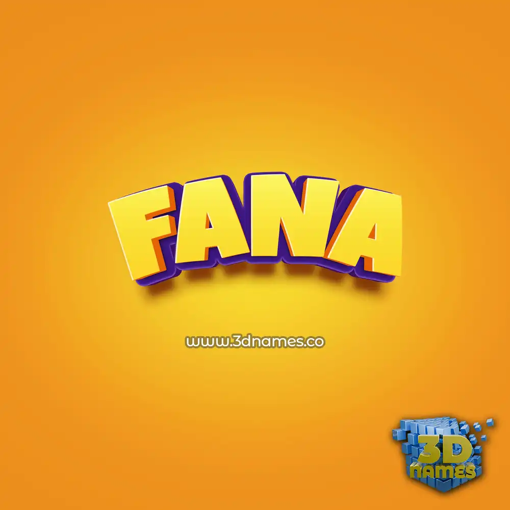 fana in Orange Toon style - 3D name wallpaper